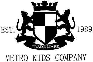 METRO KIDS COMPANY EST. 1989 TRADEMARK