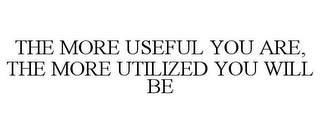 THE MORE USEFUL YOU ARE, THE MORE UTILIZED YOU WILL BE