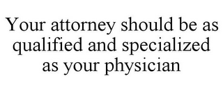 YOUR ATTORNEY SHOULD BE AS QUALIFIED AND SPECIALIZED AS YOUR PHYSICIAN