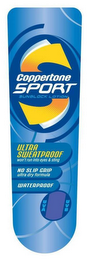 S COPPERTONE SPORT SUNBLOCK LOTION ULTRA SWEATPROOF WON'T RUN INTO EYES & STING NO SLIP GRIP ULTRA DRY FORMULA WATERPROOF UVA UVB