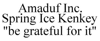 AMADUF INC. SPRING ICE KENKEY "BE GRATEFUL FOR IT"