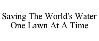 SAVING THE WORLD'S WATER ONE LAWN AT A TIME