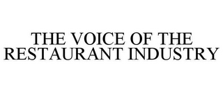 THE VOICE OF THE RESTAURANT INDUSTRY