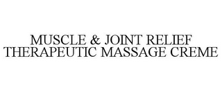 MUSCLE & JOINT RELIEF THERAPEUTIC MASSAGE CREME