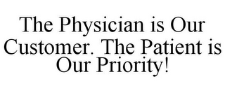 THE PHYSICIAN IS OUR CUSTOMER. THE PATIENT IS OUR PRIORITY!