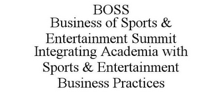 BOSS BUSINESS OF SPORTS & ENTERTAINMENT SUMMIT INTEGRATING ACADEMIA WITH SPORTS & ENTERTAINMENT BUSINESS PRACTICES