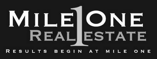 MILE ONE REAL ESTATE 1 RESULTS BEGIN AT MILE ONE