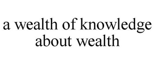 A WEALTH OF KNOWLEDGE ABOUT WEALTH