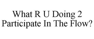 WHAT R U DOING 2 PARTICIPATE IN THE FLOW?