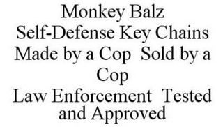 MONKEY BALZ SELF-DEFENSE KEY CHAINS MADE BY A COP SOLD BY A COP LAW ENFORCEMENT TESTED AND APPROVED