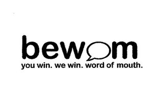 BEWOM YOU WIN. WE WIN. WORD OF MOUTH.