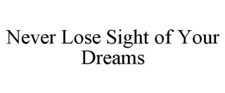 NEVER LOSE SIGHT OF YOUR DREAMS