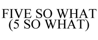 FIVE SO WHAT (5 SO WHAT)