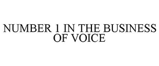 NUMBER 1 IN THE BUSINESS OF VOICE