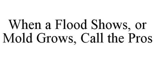 WHEN A FLOOD SHOWS, OR MOLD GROWS, CALL THE PROS