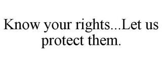 KNOW YOUR RIGHTS...LET US PROTECT THEM.