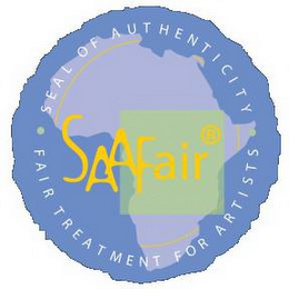 SEAL OF AUTHENTICITY SAAFAIR FAIR TREATMENT FOR ARTISTS