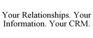 YOUR RELATIONSHIPS. YOUR INFORMATION. YOUR CRM