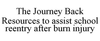 THE JOURNEY BACK RESOURCES TO ASSIST SCHOOL REENTRY AFTER BURN INJURY