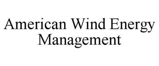 AMERICAN WIND ENERGY MANAGEMENT