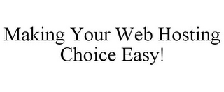 MAKING YOUR WEB HOSTING CHOICE EASY!