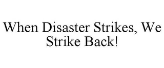 WHEN DISASTER STRIKES, WE STRIKE BACK!