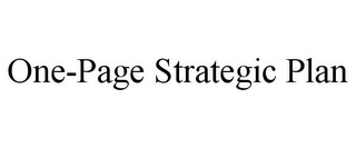 ONE-PAGE STRATEGIC PLAN