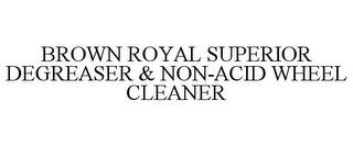 BROWN ROYAL SUPERIOR DEGREASER & NON-ACID WHEEL CLEANER