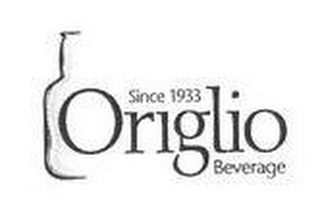 SINCE 1933 ORIGLIO BEVERAGE