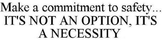 MAKE A COMMITMENT TO SAFETY... IT'S NOT AN OPTION, IT'S A NECESSITY.