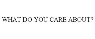 WHAT DO YOU CARE ABOUT?