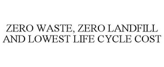 ZERO WASTE, ZERO LANDFILL AND LOWEST LIFE CYCLE COST