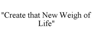 "CREATE THAT NEW WEIGH OF LIFE"