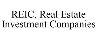 REIC, REAL ESTATE INVESTMENT COMPANIES