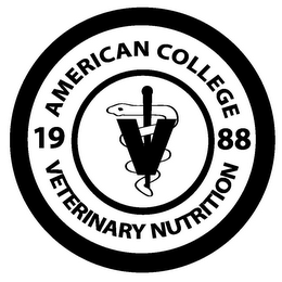 AMERICAN COLLEGE VETERINARY NUTRITION 19 88 V