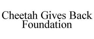 CHEETAH GIVES BACK FOUNDATION