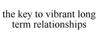 THE KEY TO VIBRANT LONG TERM RELATIONSHIPS