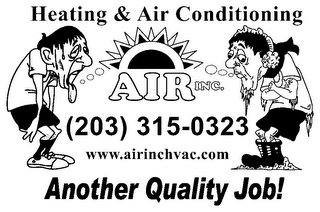 HEATING & AIR CONDITIONING AIR INC. (203) 315-0323 WWW.AIRINCHVAC.COM ANOTHER QUALITY JOB!