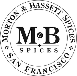 M&B SPICES MORTON & BASSETT SPICES SAN FRANCISCO