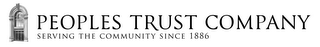 PEOPLES TRUST COMPANY SERVICE THE COMMUNITY SINCE 1886