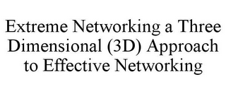 EXTREME NETWORKING A THREE DIMENSIONAL (3D) APPROACH TO EFFECTIVE NETWORKING