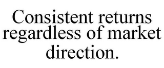 CONSISTENT RETURNS REGARDLESS OF MARKET DIRECTION.