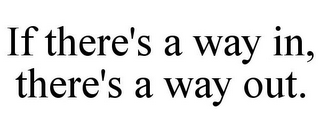 IF THERE'S A WAY IN, THERE'S A WAY OUT.