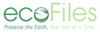 ECOFILES PRESERVE THE EARTH. ONE TEXT AT A TIME.