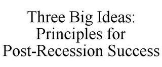 THREE BIG IDEAS: PRINCIPLES FOR POST-RECESSION SUCCESS