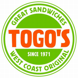 TOGO'S SINCE 1971 GREAT SANDWICHES WEST COAST ORIGINAL