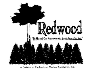 REDWOOD "THE MANAGED CARE ARRANGEMENT THAT STANDS ABOVE ALL THE REST" A DIVISION OF PROFESSIONAL MEDICAL SPECIALTIES, INC.