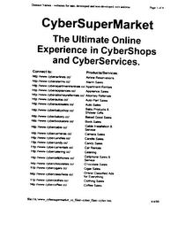 CYBERSUPERMARKET THE ULTIMATE ONLINE EXPERIENCE IN CYBERSHOPS AND CYBERSERVICES