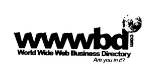 WWWBD.COM WORLD WIDE WEB BUSINESS DIRECTORY ARE YOU IN IT?