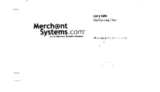 MERCH@NT SYSTEMS.COM A U.S. MERCHANT SYSTEMS COMPANY